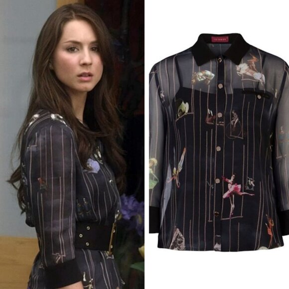 Ted Baker Tops - Ted Baker Alarna Sheer Circus Print Blouse Shirt ASO Spencer Hastings